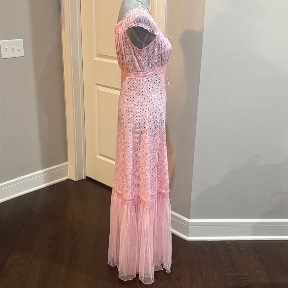 dELiA*s by Dolls Kill Junebug Feels Eyelet Maxi Dress in pink size xs